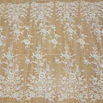 

New arrival fashion gown dress lace fabric seuqins lace 130cm width worldwide shipping