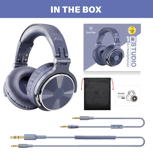 Oneodio Pro10/30/50 Wired Headphones Professional Studio DJ Headphone with Microphone Over Ear Monitor Recording Stereo Headsets Pro-10  Purple