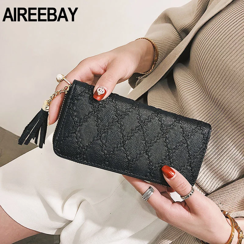 AIREEBAY, Модный женский кошелек, фирменный дизайн, чехол для телефона, длинный стиль, карман для денег, сумочка, женский кошелек, держатель для карт