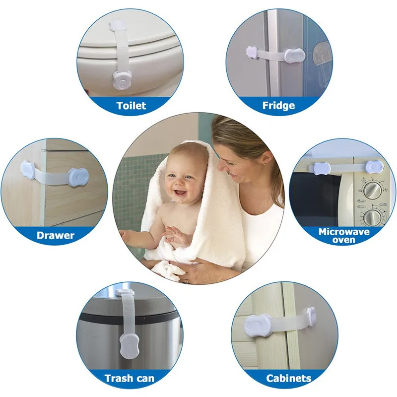 Free Shipping 6 Pcs Per Lot Multifunction Bendy Baby Safety Adjustable Lock In Drawer Cabinet Door Toilet Refrigerator