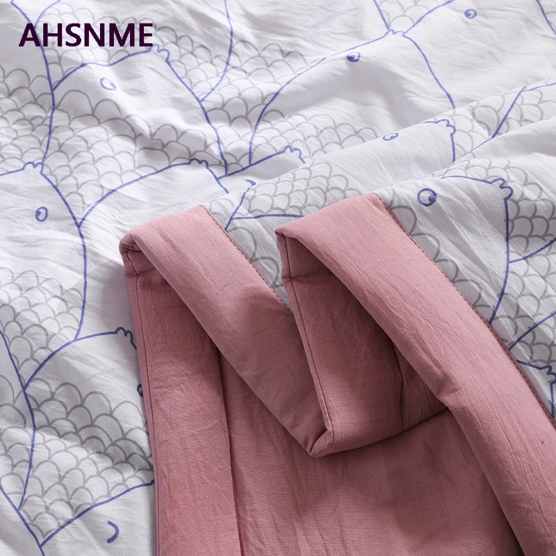 AHSNME 150x200/200x230 см летнее стеганое одеяло из полиэфира, помытое Хлопковое одеяло, специальное изделие из морщин, очень мягкое, летнее, Осеннее