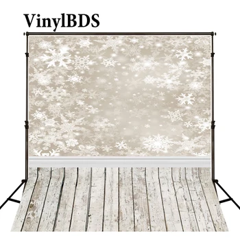 

VinylBDS Baby photography backdrops white frozen snow background photo wood floor light spot stand fotografia for studio L-885