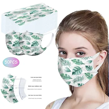 

In stock Fast delivery Disposable mouth protective face mask Adult use Three-layer meltblown cloth combination Masks Mascarilla