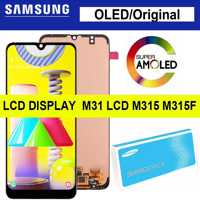

6.4'' OLED/Super AMOLED For Samsung Galaxy M31 LCD M315 M315F SM-M315F LCD Display Touch Screen Digitizer Repair Parts