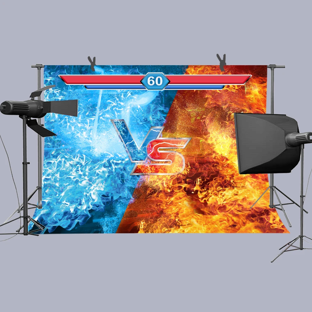 MTMETY Ice Fire VS фон супер герой красный синий борец игра видео Фотография Виниловый фон фотостудия реквизит
