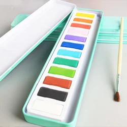 Gouache Paint 12 Colors Iron Box Solid Watercolor Paint Children's Gift Box Graffiti Painting Gouache Paint Watercolor Paint