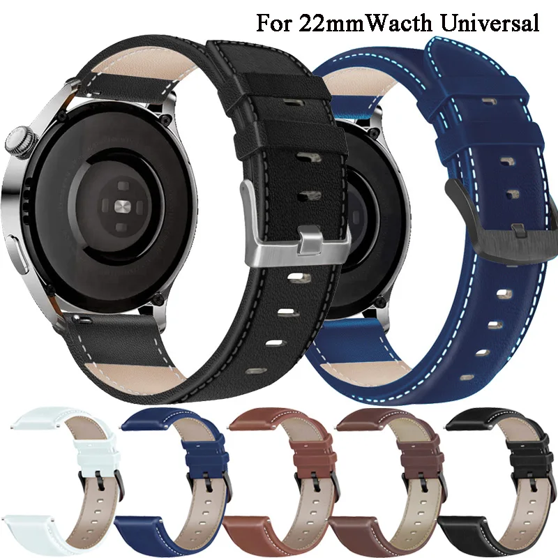 

22mm Classic Leather Watchband Strap For Huawei Watch GT3 46MM GT Runner Active Band Bracelet Replacement Smart Wristband Correa
