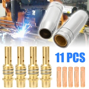 

11Pcs/Set Mig Welding Nozzle Welder Torch Nozzles Contact Tip 0.030 0.8mm MIG Welder Accessories For 15AK MIG/MAG