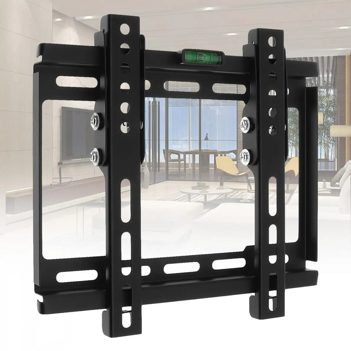 

Adjustable TV Wall Mount Mounts Bracket Flat Panel Support 10 Degrees Tilt with Level for 12 - 37 Inch LCD LED Monitor Flat Pan