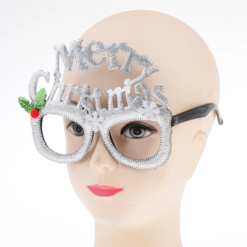 Glitter Merry Christmas Snowflake Sunglasses Novelty Glasses Xmas Party Favors for Parties and Christmas Kids and Adults