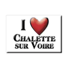 Aimant CHALETTE SUR VOIRE aimant plat NORMANDIE (10) France aimant frigo SOUVENIR j'aime cadeau