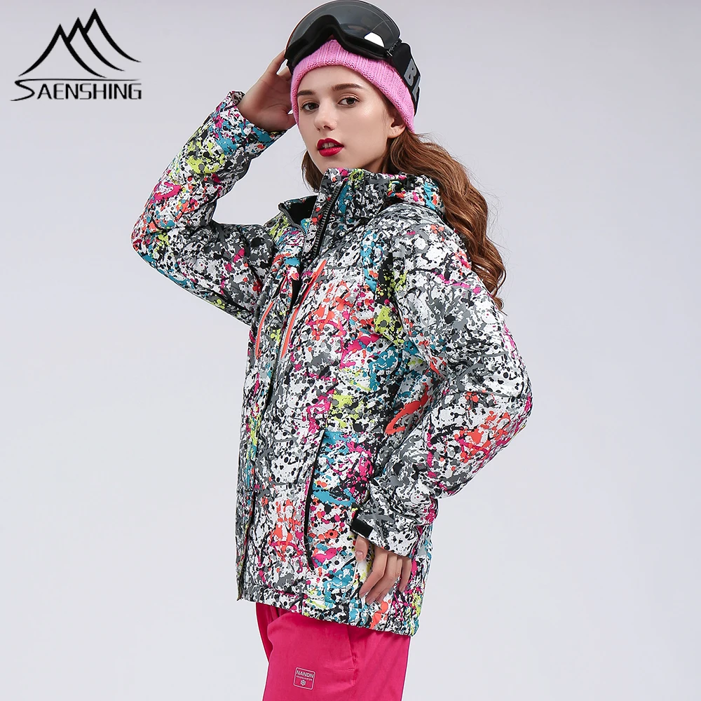 Najtaniej SAENSHING zimowy kombinezon narciarski kobiety wodoodporny 10K Super ciepły zestaw snowboardowy kobieta kurtka narciarska z maska narciarska + spodnie snowboardowe