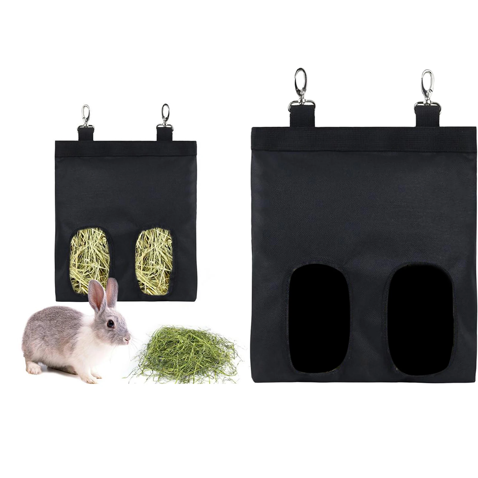 Hay Bag Hanging Feeder Holder Feeding Dispenser for Rabbit Guinea Pig Hamster Small Pet