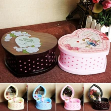 Милая механическая музыкальная шкатулка заводная дети друзья домашний декор с зеркалом для хранения ювелирных изделий день рождения в форме сердца танцующая девушка