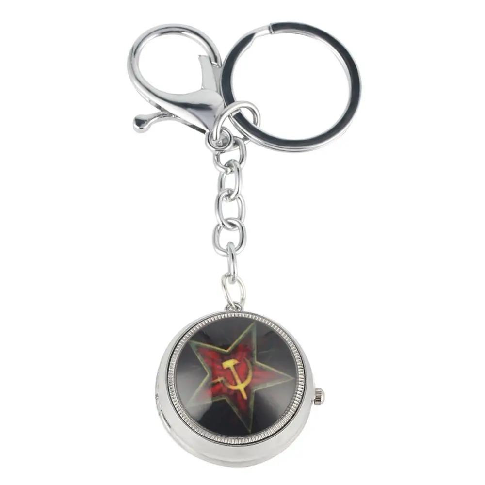 СССР брелок часы маленькая тема принца кварцевые Висячие часы CCCP Маленькая симпатичная цепочка для ключей Подвески рождественские подарки для мужчин и женщин - Цвет: 10
