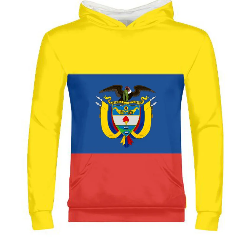 

COLOMBIA male custom made name number col zipper sweatshirt nation flag co spanish republic country print photo logo 0 clothes