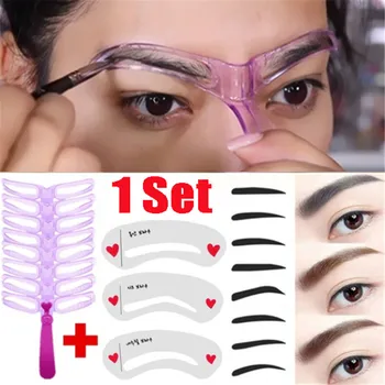 

1 Set Reusable 8 In1 Eyebrow Shaping Template Helper Eyebrow Stencils Kit with Grooming Eyebrow Stencil Kit Eyebrow Makeup Tools