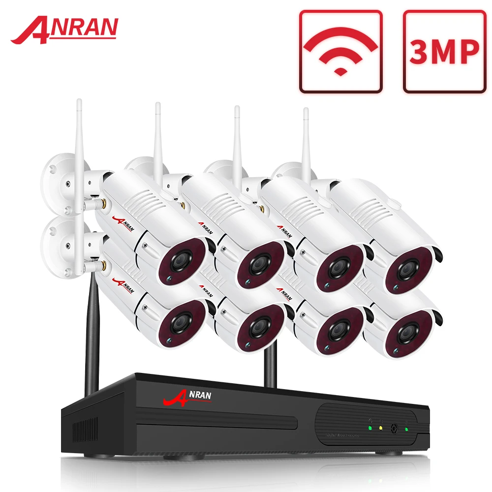 Камера Наружного видеонаблюдения ANRAN 8 каналов 1080P HDMI Wi Fi NVR шт. 2 МП Full HD 36IR с
