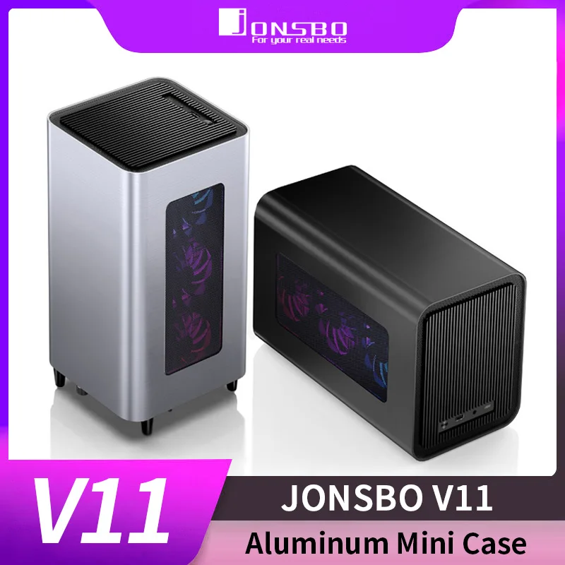 PC Case JONSBO V11 Aluminum Mini For Vertical Horizontal Support SFX Small Power Supply ITX Motherboard Long Graphics Card | Компьютеры и