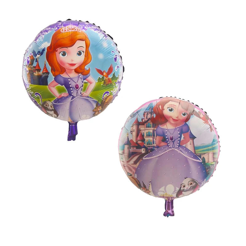 50pcs/lot 18inch princess sofia foil balloons round Sophia balloon for Birthday party supplies inflatable air/helium globos - Color: Deep Sapphire