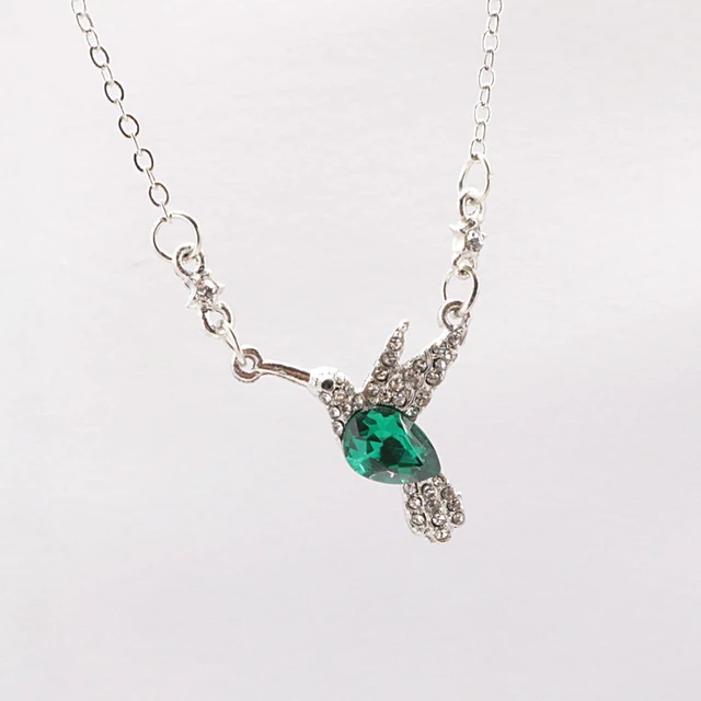 Selección conjunta patinar femenino Collar corto de colibrí para mujer, colgante adornado con cristal verde,  regalos para madre, 1 unidad - AliExpress