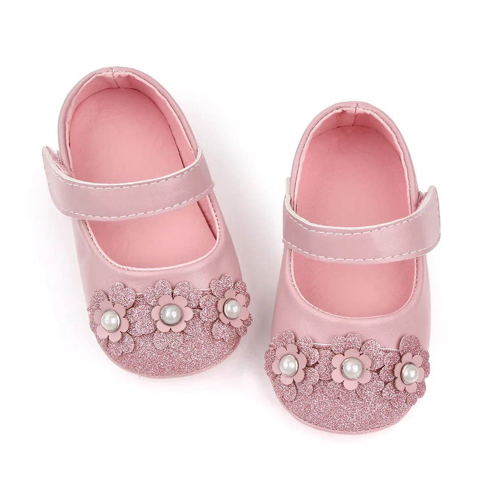 Newborn Baby Girl Shoes Toddler Leather Moccasins First Walker Casual Flower Loafers Infant Doll Shoes for Learning Walking Gift