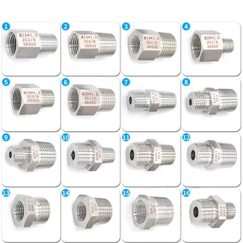 

Thickened High Voltage 304 Stainless Steel Pressure Gauge Adapter Pressure Gauge Pipe Fittings 1/4" 3/8" 1/2" X M14*1.5 NPT