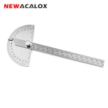 

NEWACALOX Woodworking 180 Degree Adjustable Protractor Angle Finder Craftsman Ruler Stainless Steel Caliper 14cm Measuring Tools