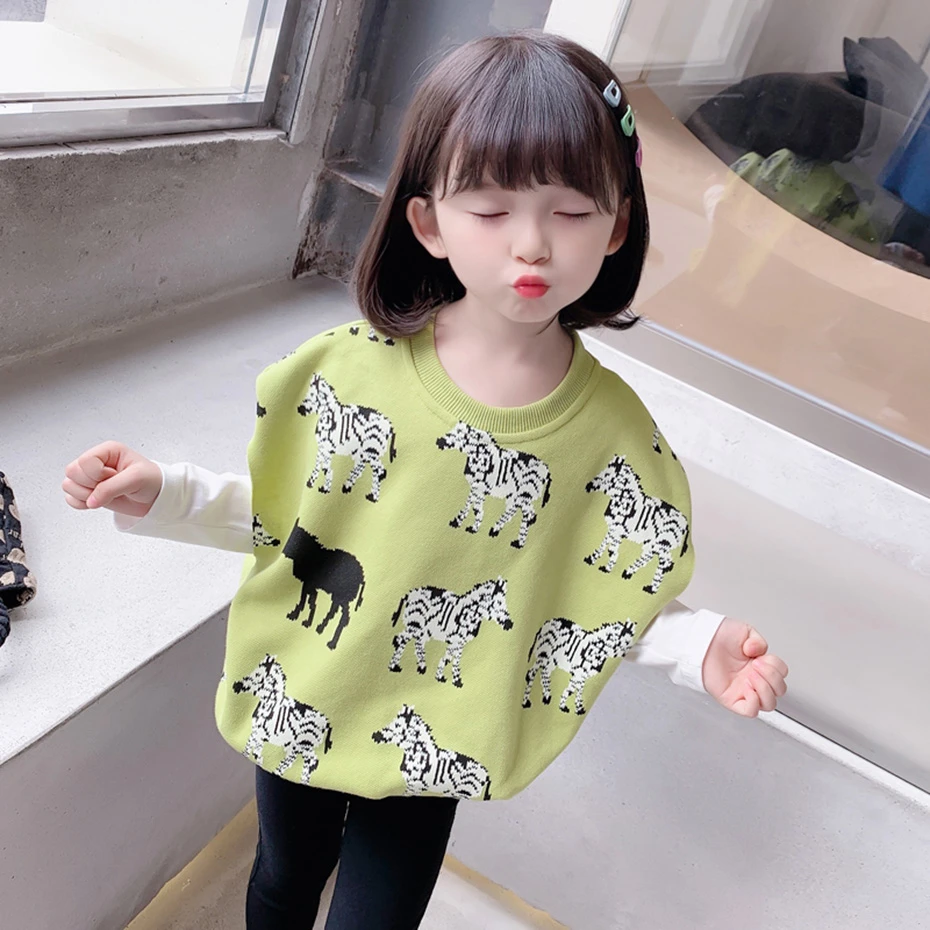 Ropa bonita para niño niña, sudadera de moda para chicas, con patrón de  animales de dibujos animados, manga larga, cuello redondo, algodón, cálido,  Outfi, Otoño, nueva|Sudaderas con capucha y sudaderas| - AliExpress