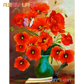 

Diamond Painting Red Poppies Full Round Diamond Embroidery Beaded Cross Stitch Crystal Mosaic Pattern Diamond Dot Arts & Crafts