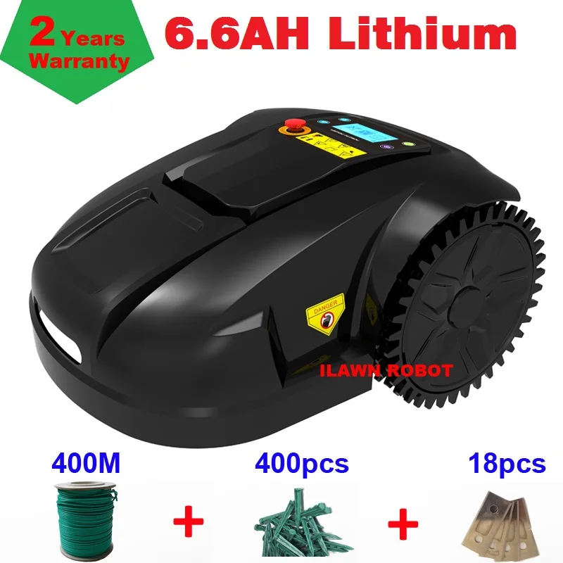 Robot Grass Cutter E1800t With 6.6ah Lithium Battery+400m Wire+400pcs