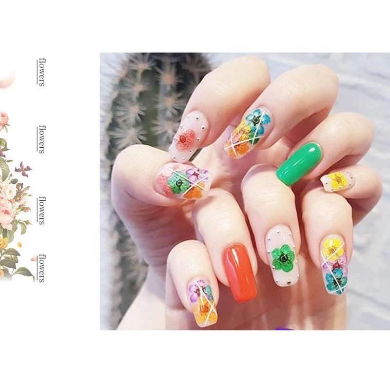 

Nail Decoration Dried Flowers Sun Flower Daisy Series Design Nail Jewelry Deco Christmas Nail Supplies Nail Art
