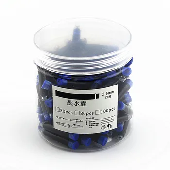 

3 Boxes of Each Color 80 Pcs Jinhao Ink Fountain Pen Refill Ink Penblack Red Blue Ink Bottle Glass Cartridge Disposable Ink Bag