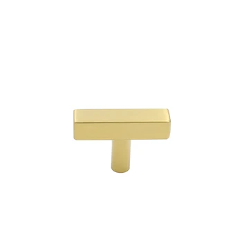 Goldenwarm Cabinet Handles Gold Drawer Pulls Square Cabinet Knobs T Bar Cupboard Door Handles Kitchen Hardware 2510