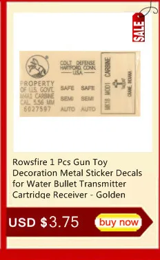 Rowsfire 1 Pcs Gun Toy Decoration Metal наклеивающиеся Переводные картинки для детей водяной пулемет передатчик приемник картриджа-Золотой