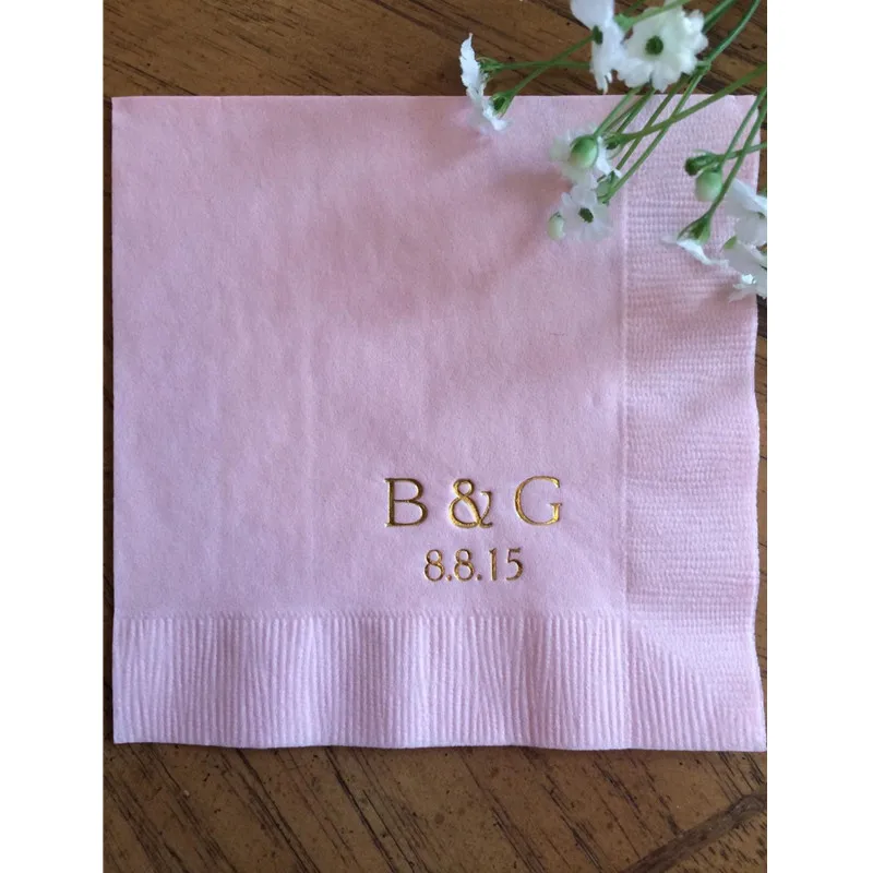 

Personalized Napkins Printed Engrave Monogram Paper Cocktail Wedding Birthday Anniversary Shower Holiday & Any Occasion! Baptism