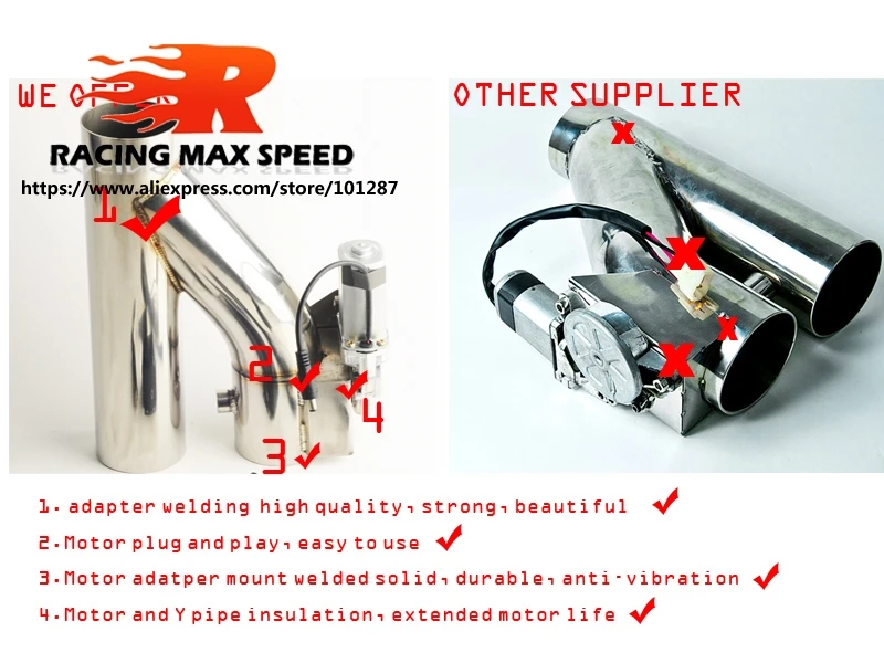 Exhaust Control Valve Car Exhaust Pipe Valve Kit Universal 2
