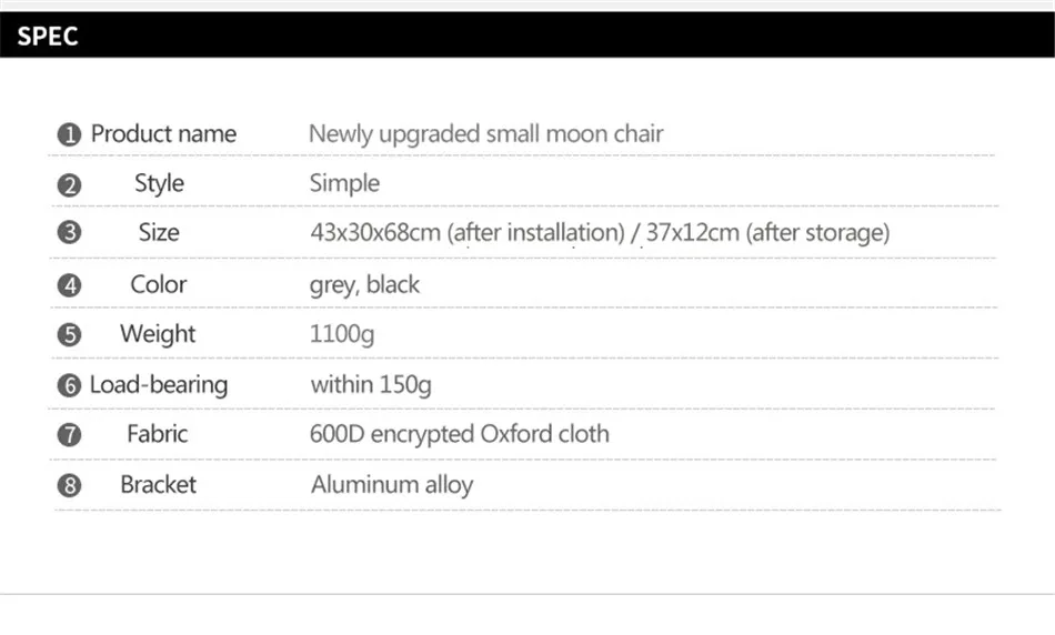 Outdoor Camping Convenient Aluminum Alloy Chair Camping Fishing Folding Moon Chair Travel Picnic Leisure Beach Director Chair