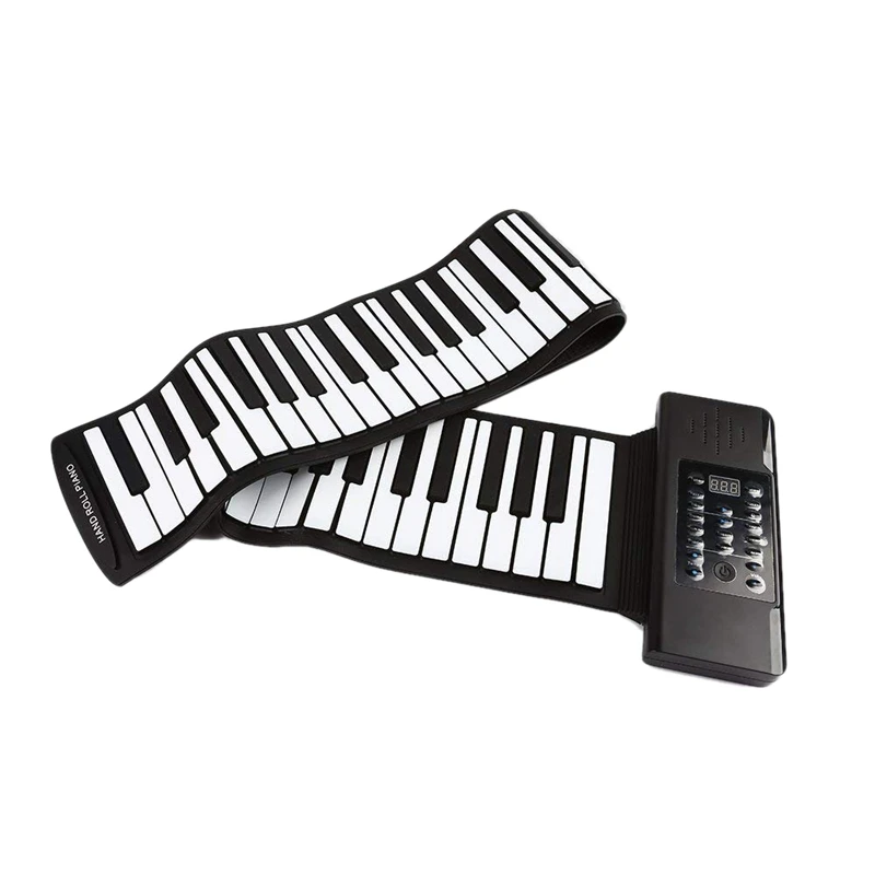 Electric Roll Piano Portable Folding 88 Key Flexible Soft Silicone Electronic Music Keyboard Piano Usb Speaker Us Plug