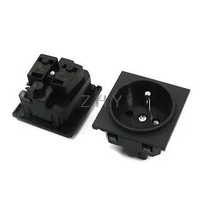 

2pcs AC 250V French Type Schuko European Socket Adapter Connector