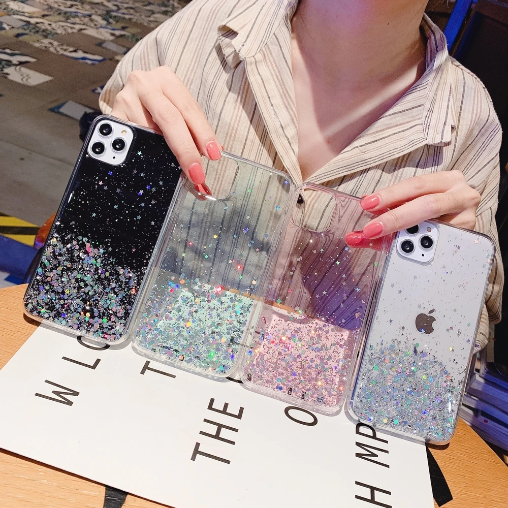 

Four color star silver foil, TPU mobile phone shell shockproof and fall proof foriPhone 7 7p 8 8p x XR xsmax 11 11pro 11promax