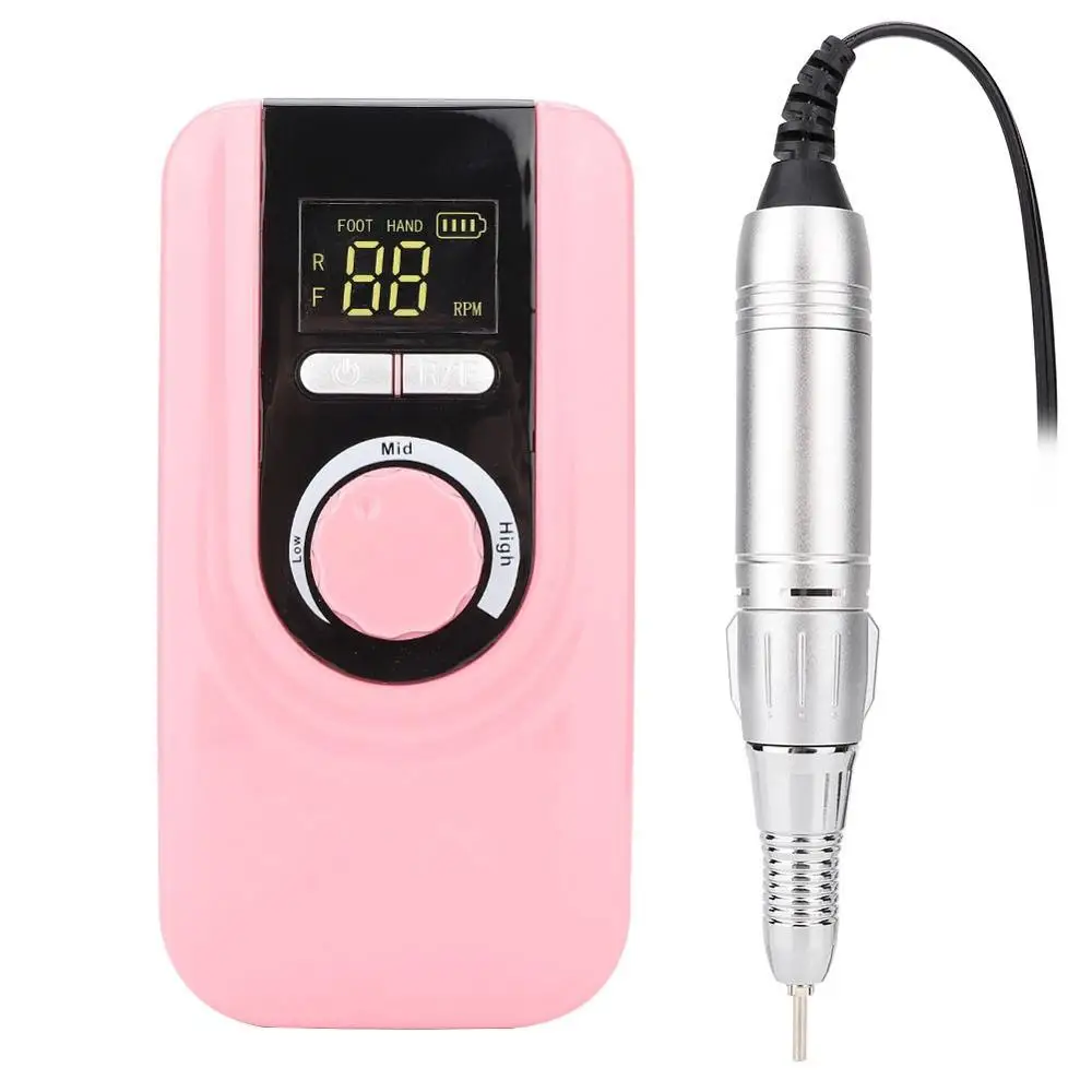 25W Electric Nail File Drill Pen Machine Chargeable Pedicure Manicure Polish Device Sanding Drill Bit Portable Nail Drill Tool