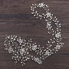 Хрустальная Свадебная повязка для волос изысканный цветочный кристалл свадебный головной убор ремешок для волос