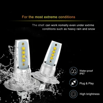 

Single Beam Car Lights 600LM LED Headlight IP67 55W Lamps Car Replacement Waterproof DC 9-32V 6000K