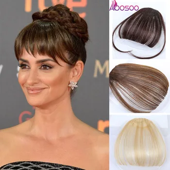 

AOOSOO 6Color Clip In Hair Bangs Hairpiece Synthetic Fake Bangs Hair Piece Clip In Hair Extensions