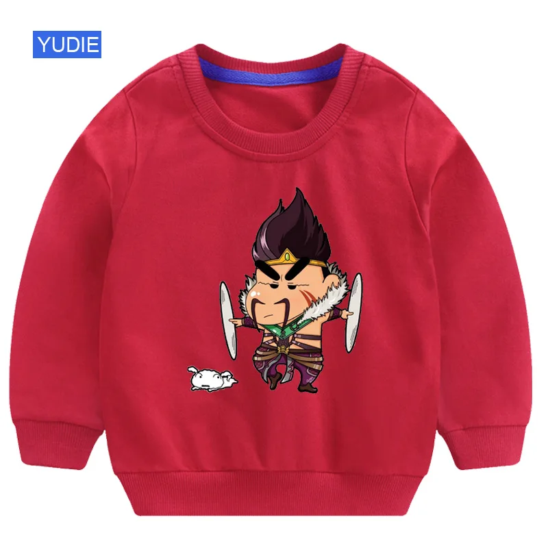 Girls sweatshirt red Свитер для малышей; толстовка с капюшоном; забавная белая осенняя одежда с рисунком для девочек; зимняя детская новая модная одежда для маленьких мальчиков; свитер для малышей - Цвет: Girls sweatshirt red
