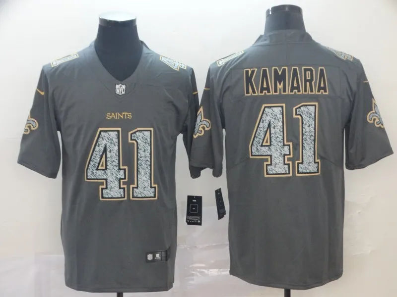 For men Мужской взрослый Орлеан высокого качества Saints Alvin Kamara color rush Jersey - Цвет: For men