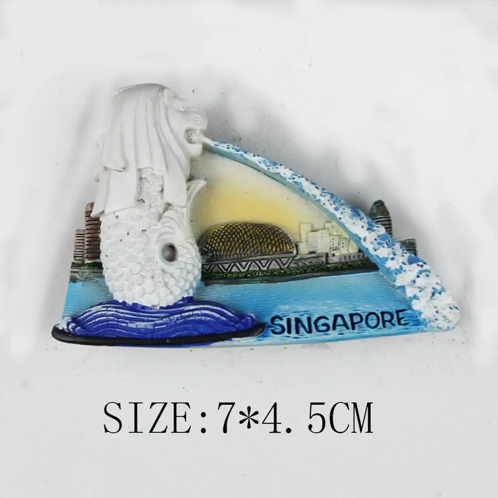 Сингапур Merlion Park туристические подарки украшение 3D Смола холодильник магнитные