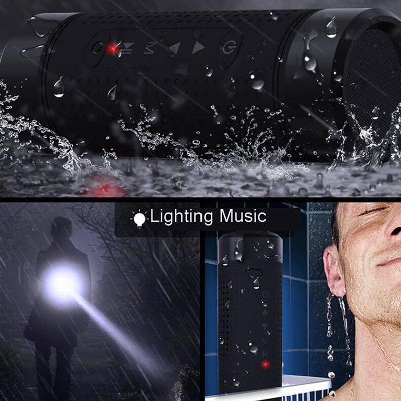 Vogek 5200 мАч Внешний аккумулятор Bluetooth динамик открытый водонепроницаемый внешний аккумулятор зарядное устройство динамик светодиодный светильник+ крепление для велосипеда