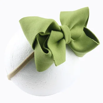 

Infant Bow Headband Fabric Solid Bows Baby Girls Hairbands Bebes Top Knot Bow Nylon Headbands Newborn Soft Elastic Nude Turban